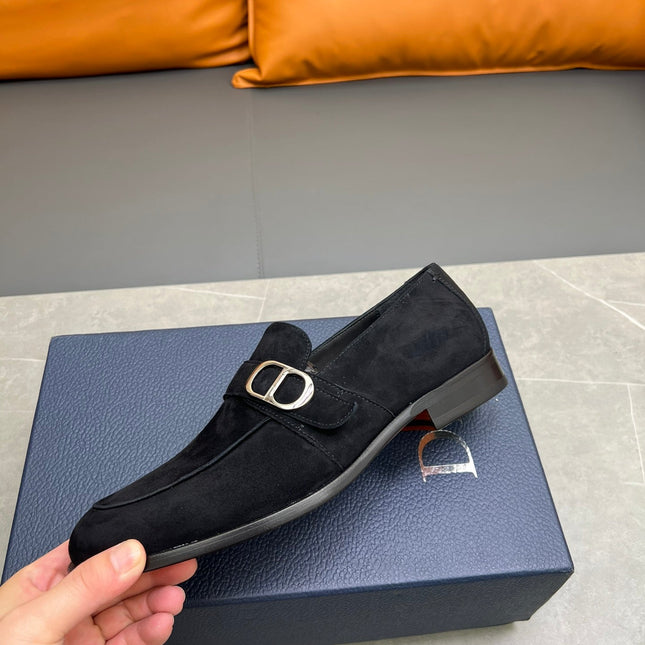 CD SYMBOL GRANVILLE EDGE BEADS LOAFER BLACK SUEDE
