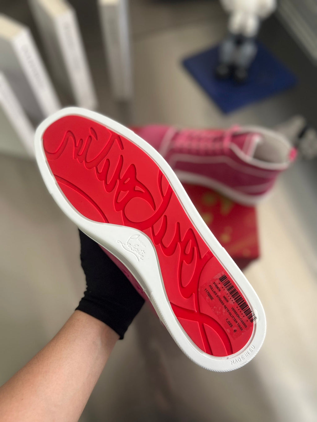 VARSILOUIS HIGH-TOP FLAT SNEAKERS IN ROSE PINK SUEDE
