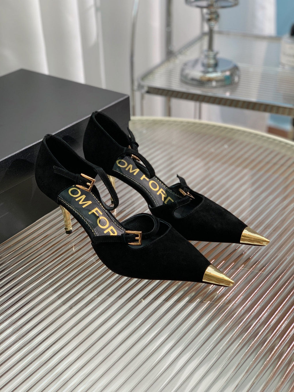 MARY JANE PUMP 7 CM IN BLACK SUEDE