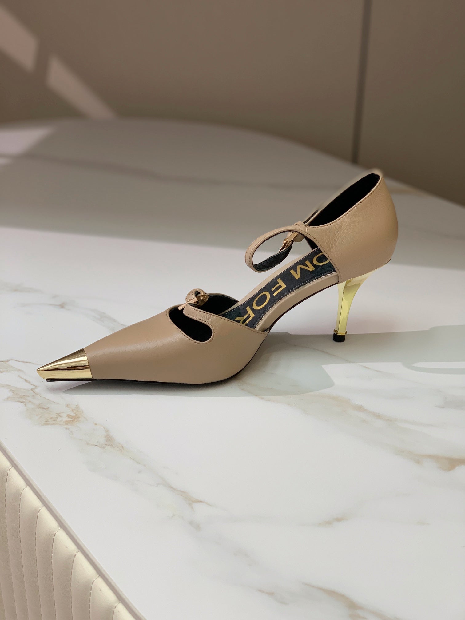 MARY JANE PUMP 7 CM IN PEANUT BROWN CALFSKIN