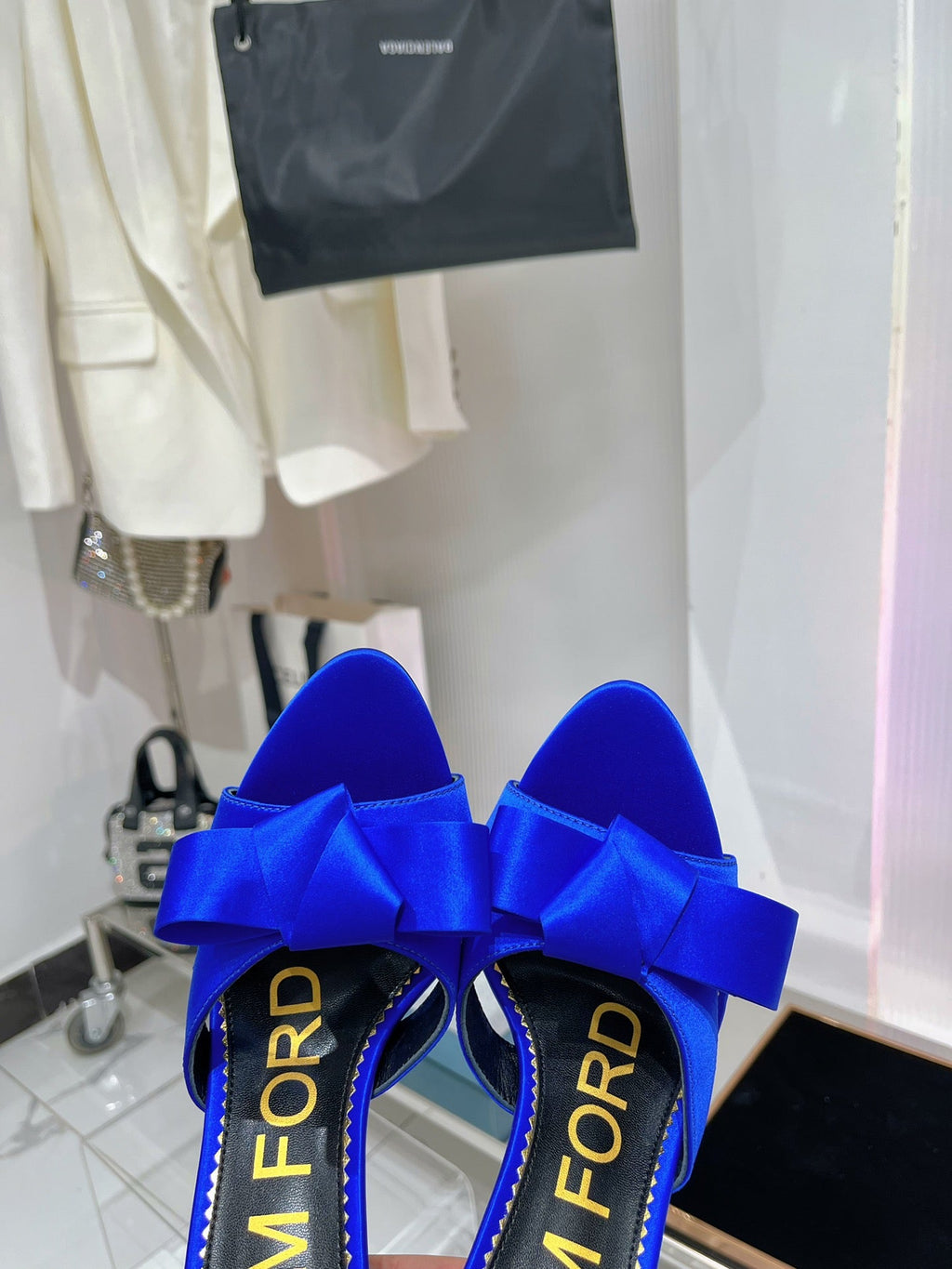 HIGH HEELS 11 CM IN COBALT BLUE PURE SILK AND LAMBSKIN