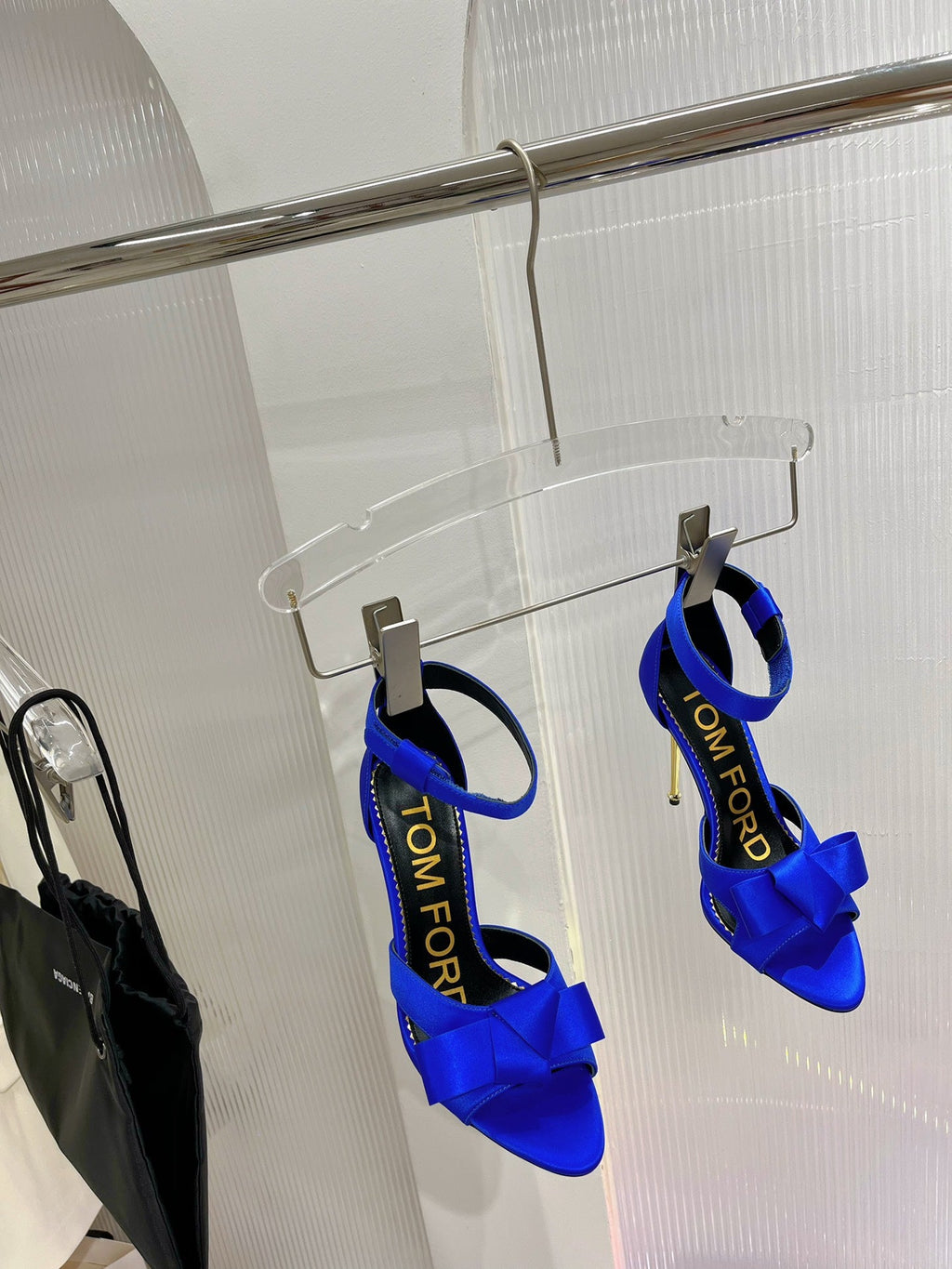 HIGH HEELS 11 CM IN COBALT BLUE PURE SILK AND LAMBSKIN