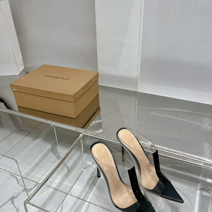 GIANVITO ROSSI 26S HEELED SANDALS 105 MM IN BLACK TPU
