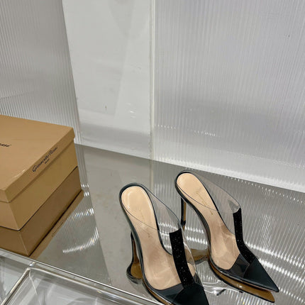 GIANVITO ROSSI 26S HEELED SANDALS 105 MM IN BLACK TPU