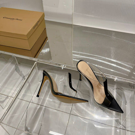 GIANVITO ROSSI 26S HEELED SANDALS 105 MM IN BLACK TPU