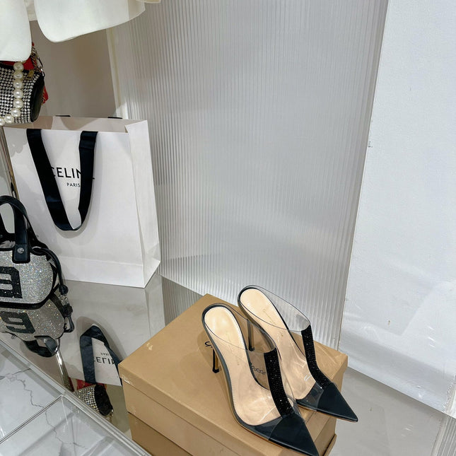 GIANVITO ROSSI 26S HEELED SANDALS 105 MM IN BLACK TPU