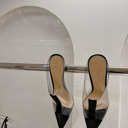 GIANVITO ROSSI 26S HEELED SANDALS 105 MM IN BLACK TPU