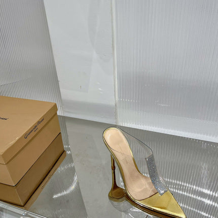 GIANVITO ROSSI 26S HEELED SANDALS 105 MM IN GOLD TPU