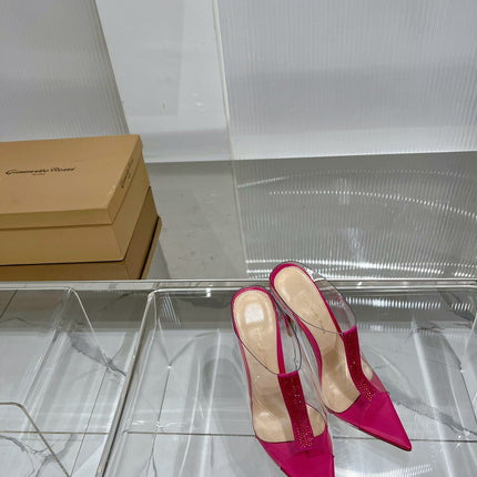 GIANVITO ROSSI 26S HEELED SANDALS 105 MM IN PINK TPU