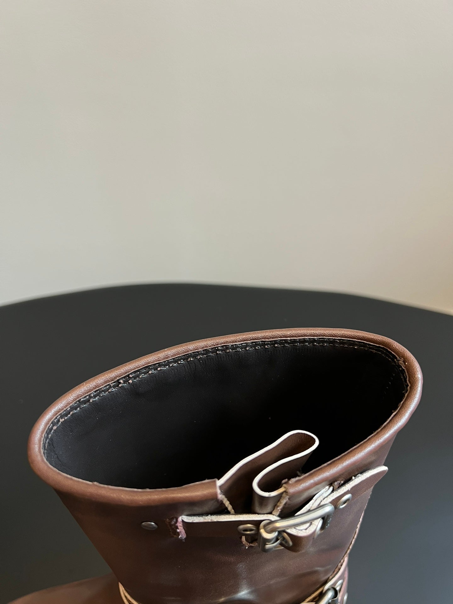 MIUMIU 26S MID-CALF BOOTS IN BROWN CALFSKIN SILVER HARDWARE