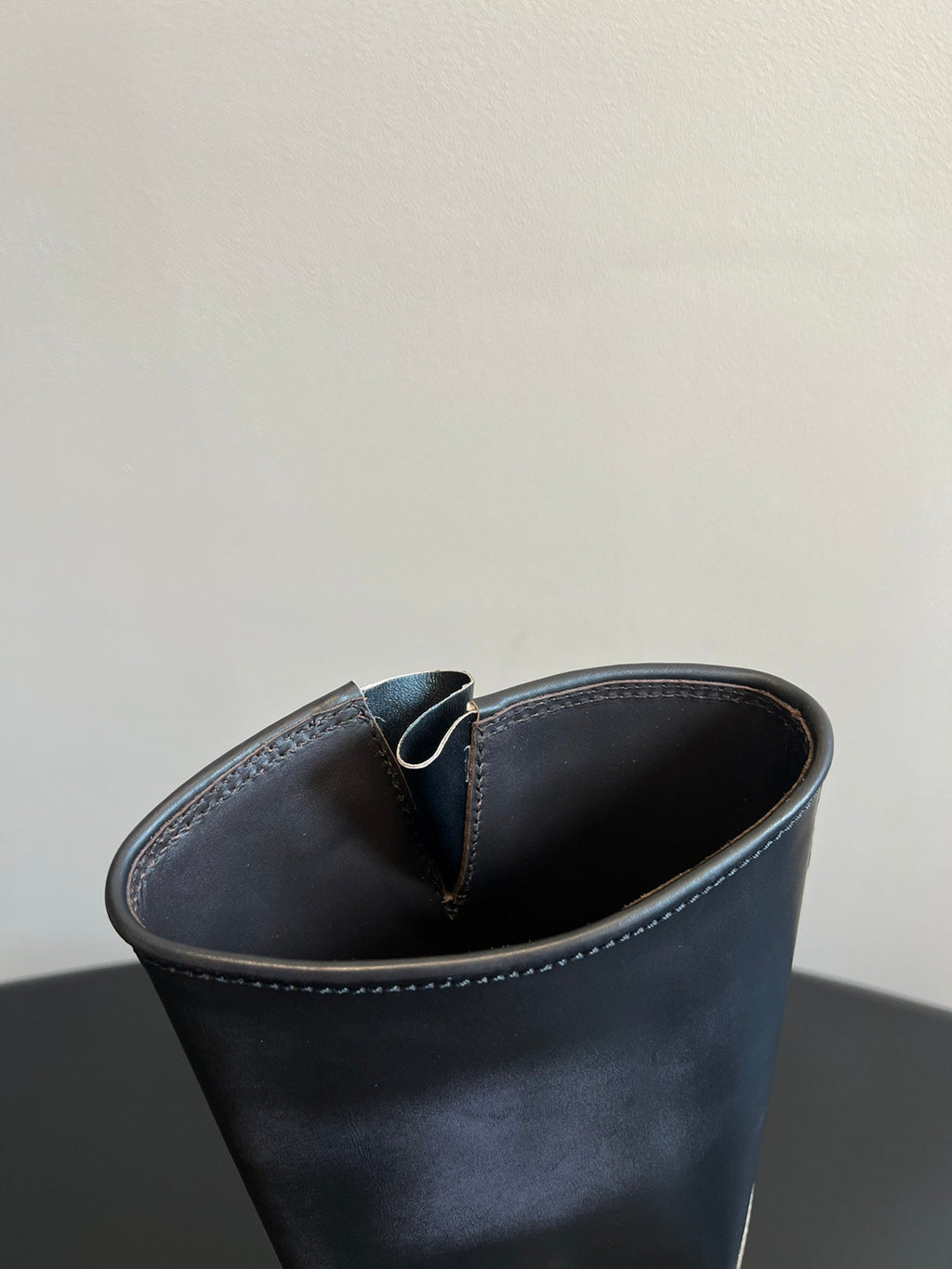 MIUMIU 26S KNEE-HIGH BOOTS IN BLACK CALFSKIN SILVER HARDWARE