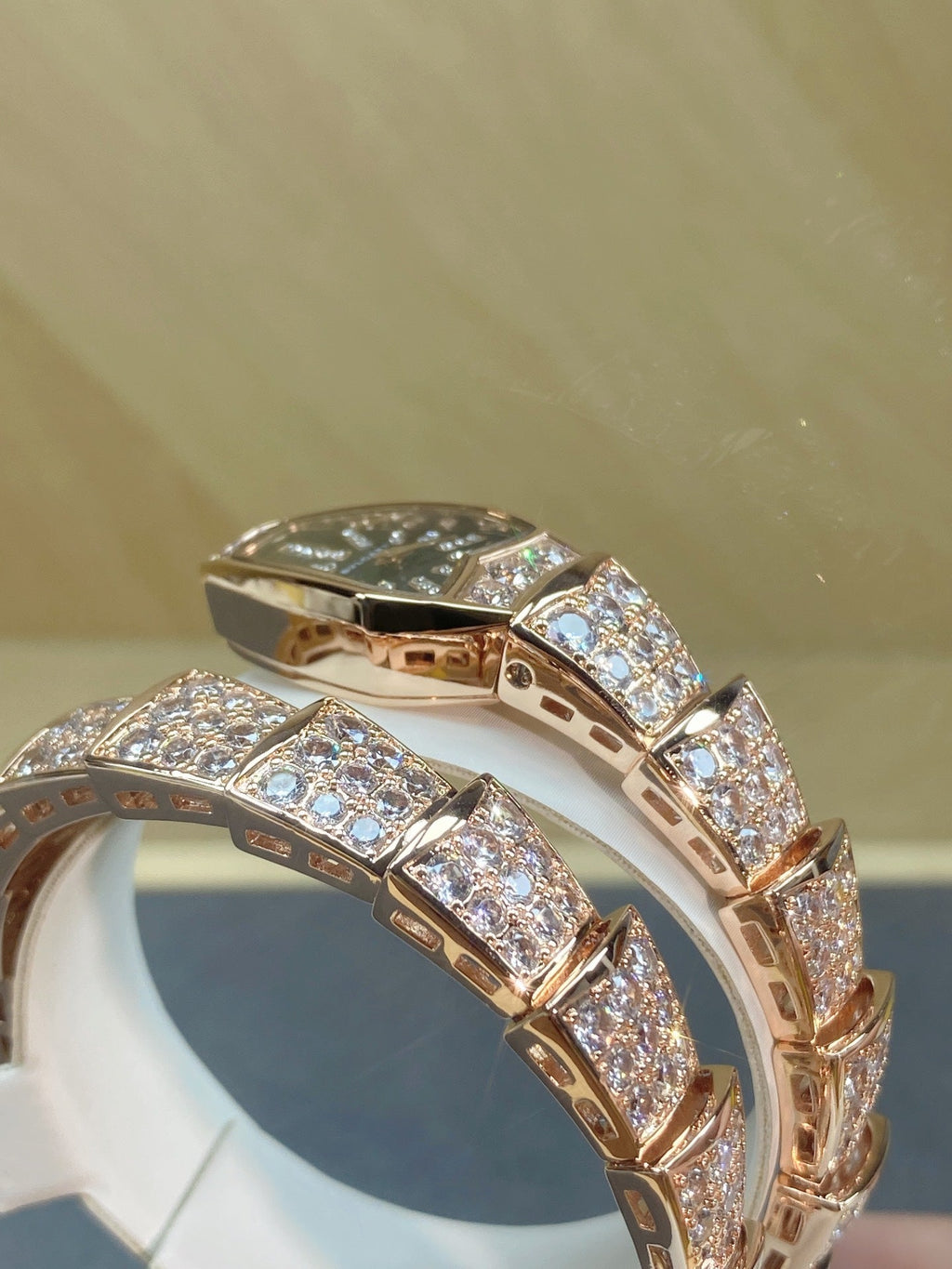SERPENTI JEWELRY ALL ROSE GOLD WITH DIAMOND BLACK DIAL