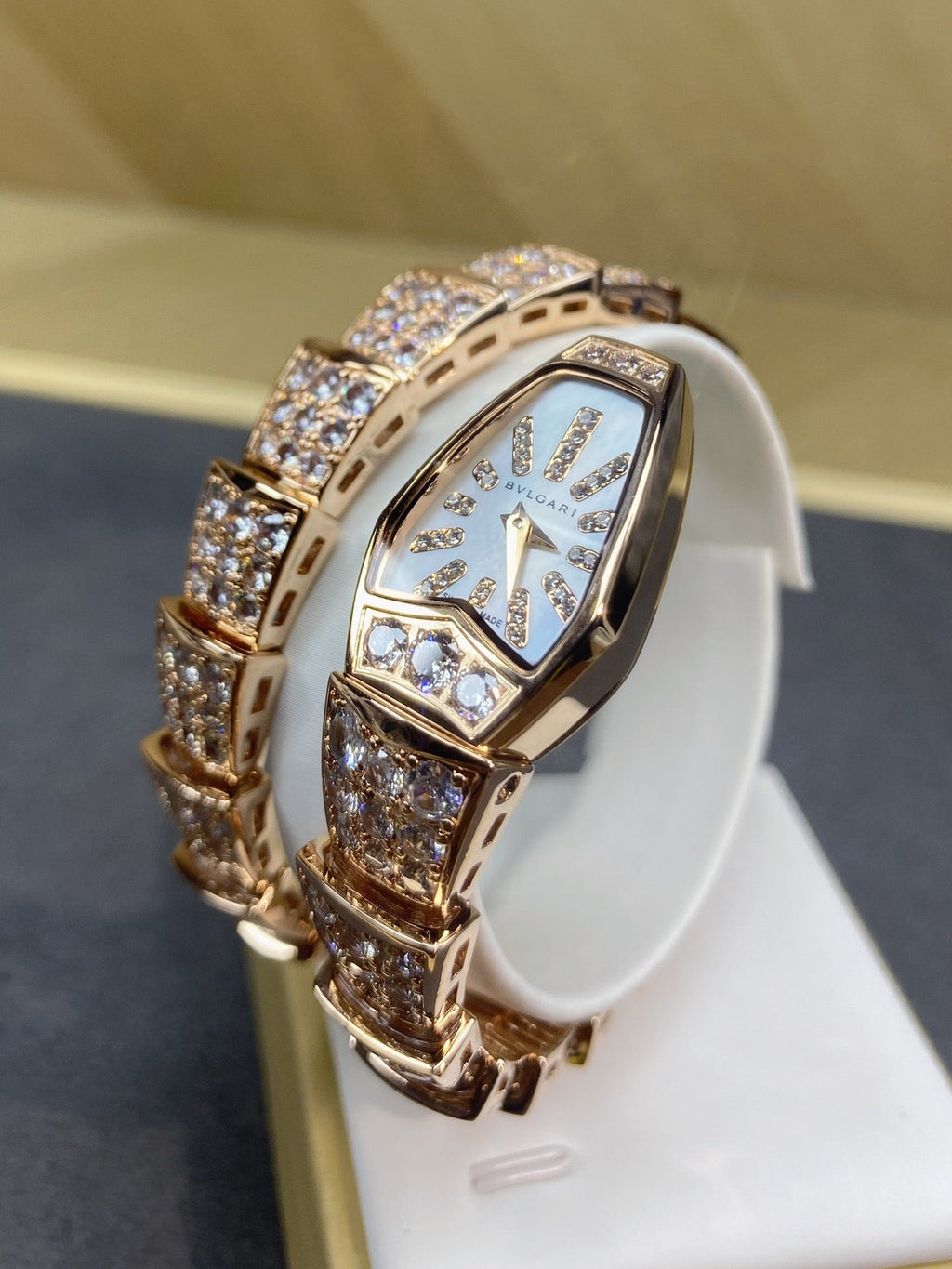 SERPENTI JEWELRY ALL ROSE GOLD WITH DIAMOND WHITE DIAL
