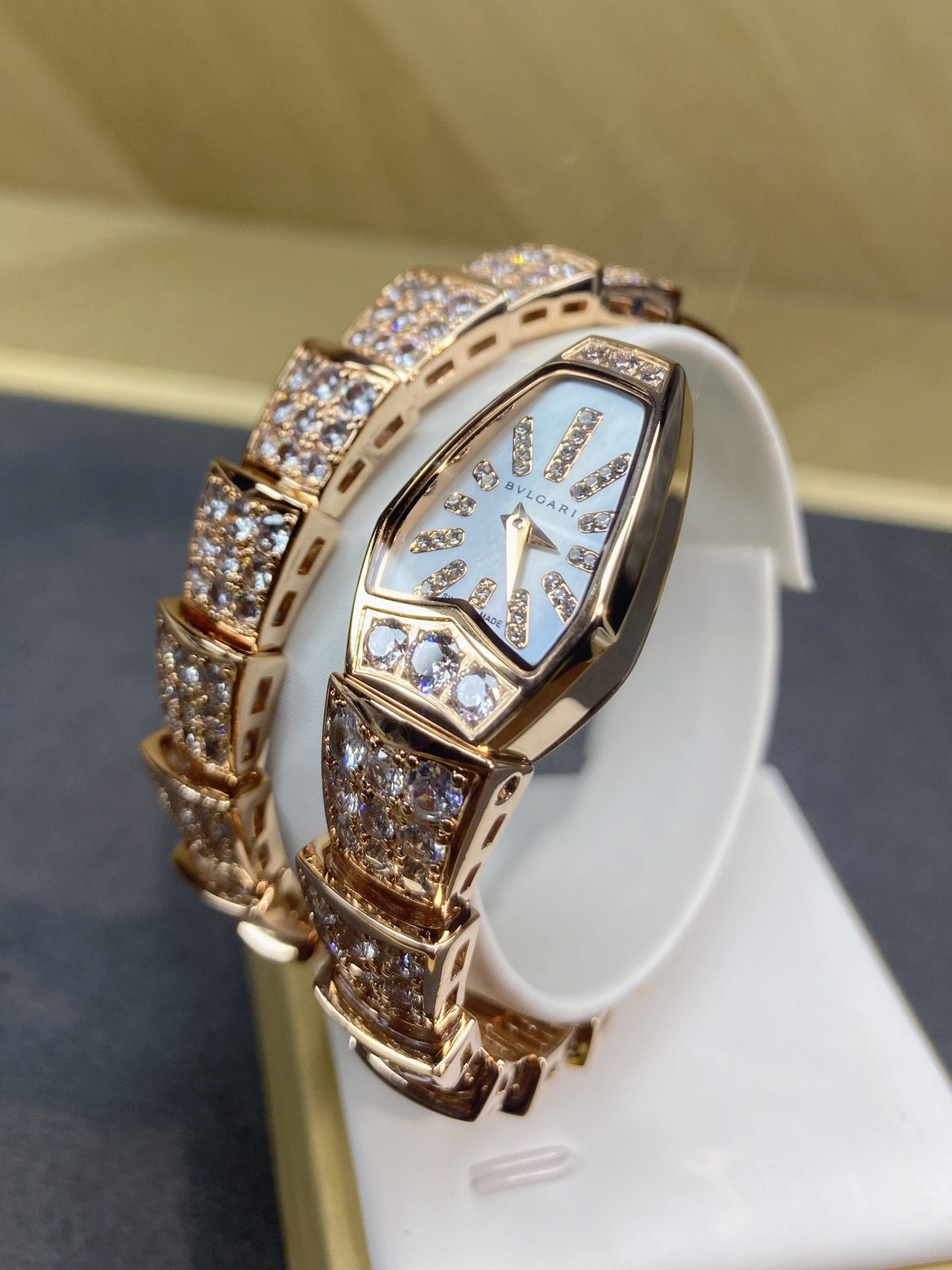 SERPENTI JEWELRY ALL ROSE GOLD WITH DIAMOND WHITE DIAL
