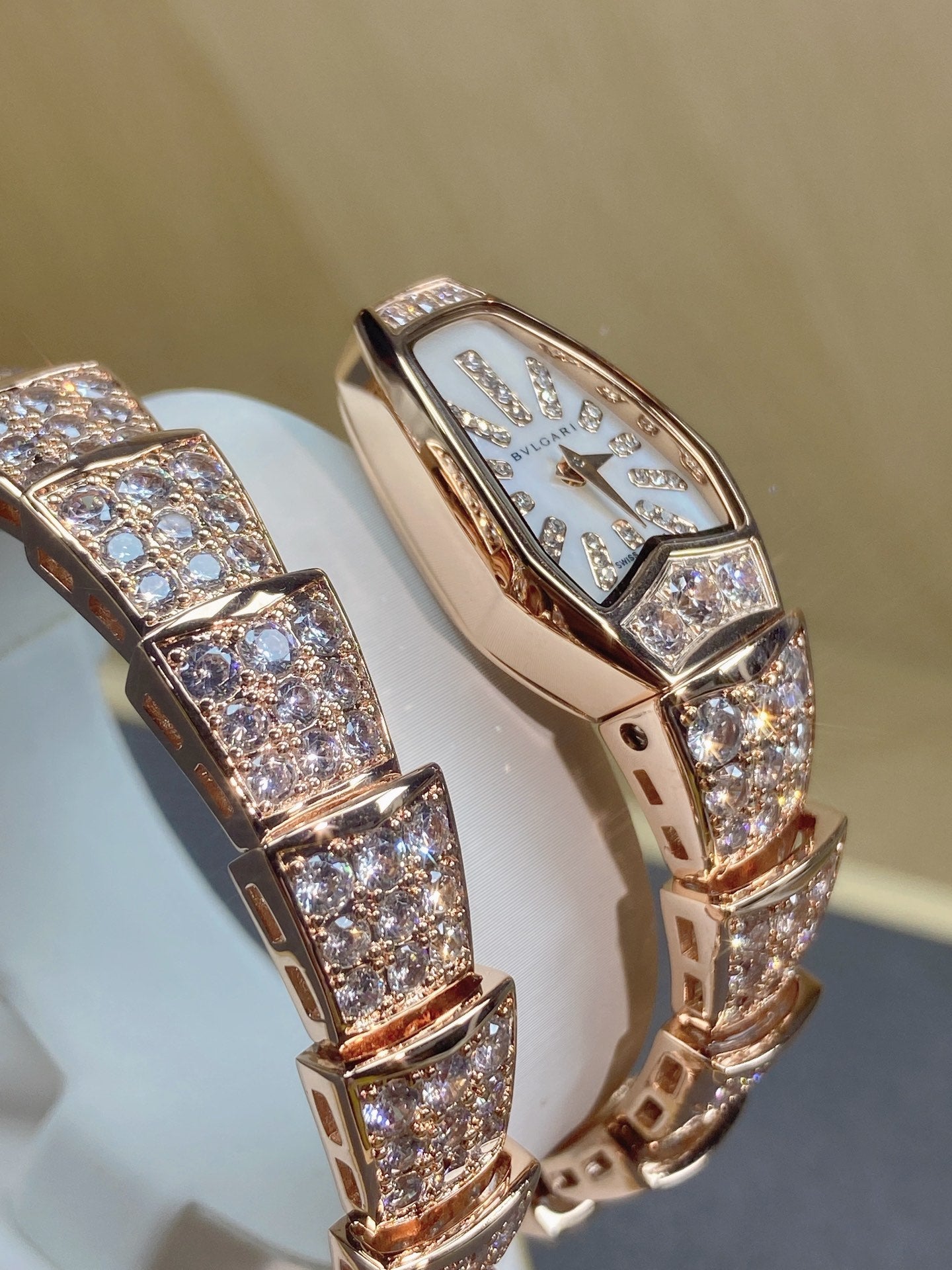 SERPENTI JEWELRY ALL ROSE GOLD WITH DIAMOND WHITE DIAL