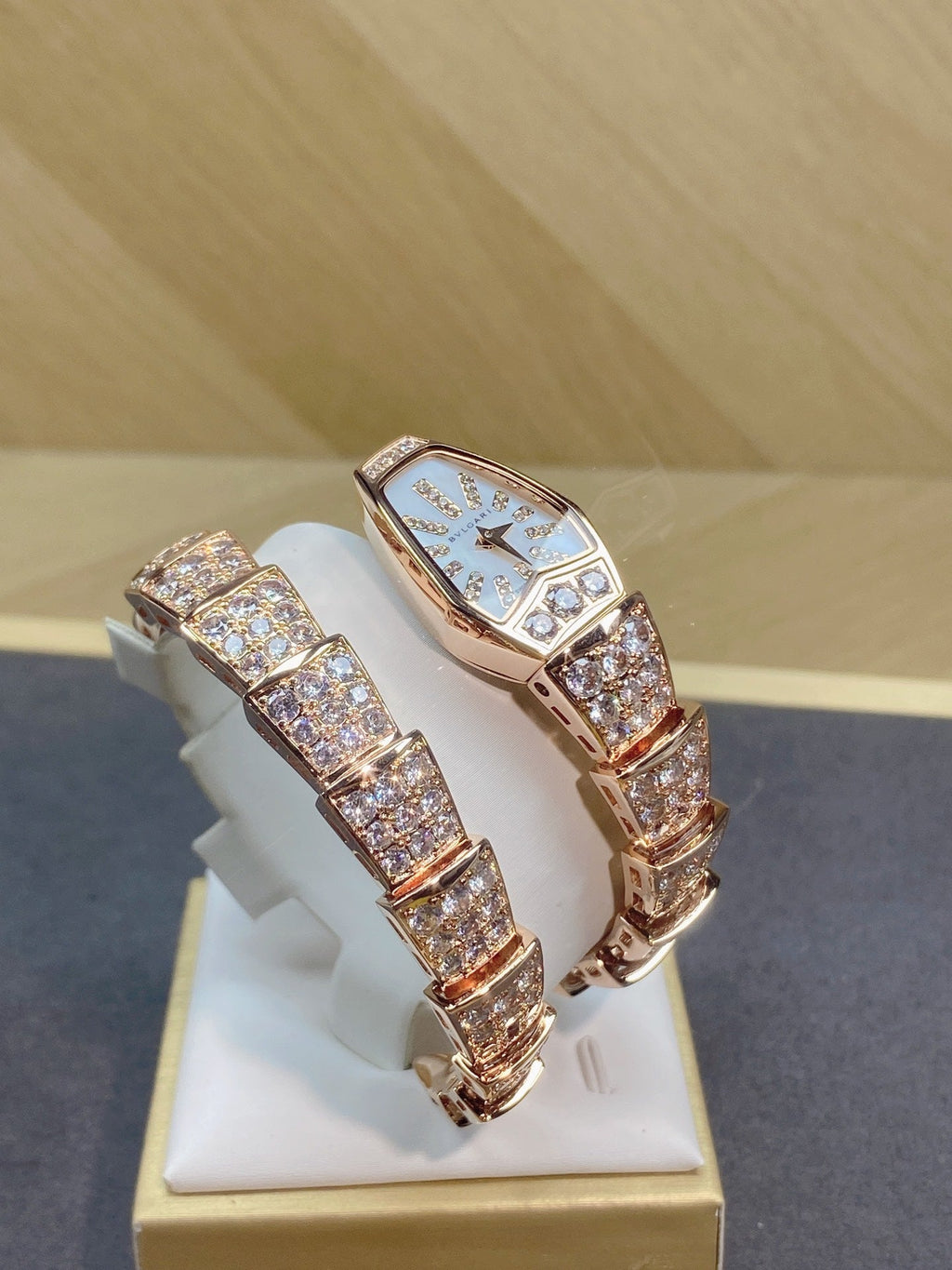 SERPENTI JEWELRY ALL ROSE GOLD WITH DIAMOND WHITE DIAL