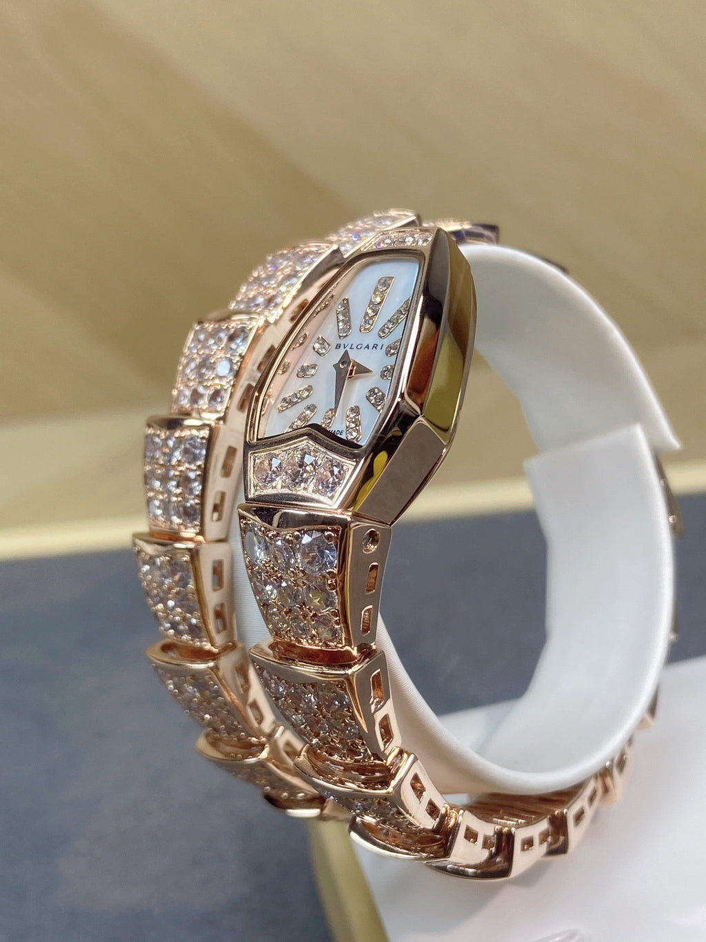 SERPENTI JEWELRY ALL ROSE GOLD WITH DIAMOND WHITE DIAL