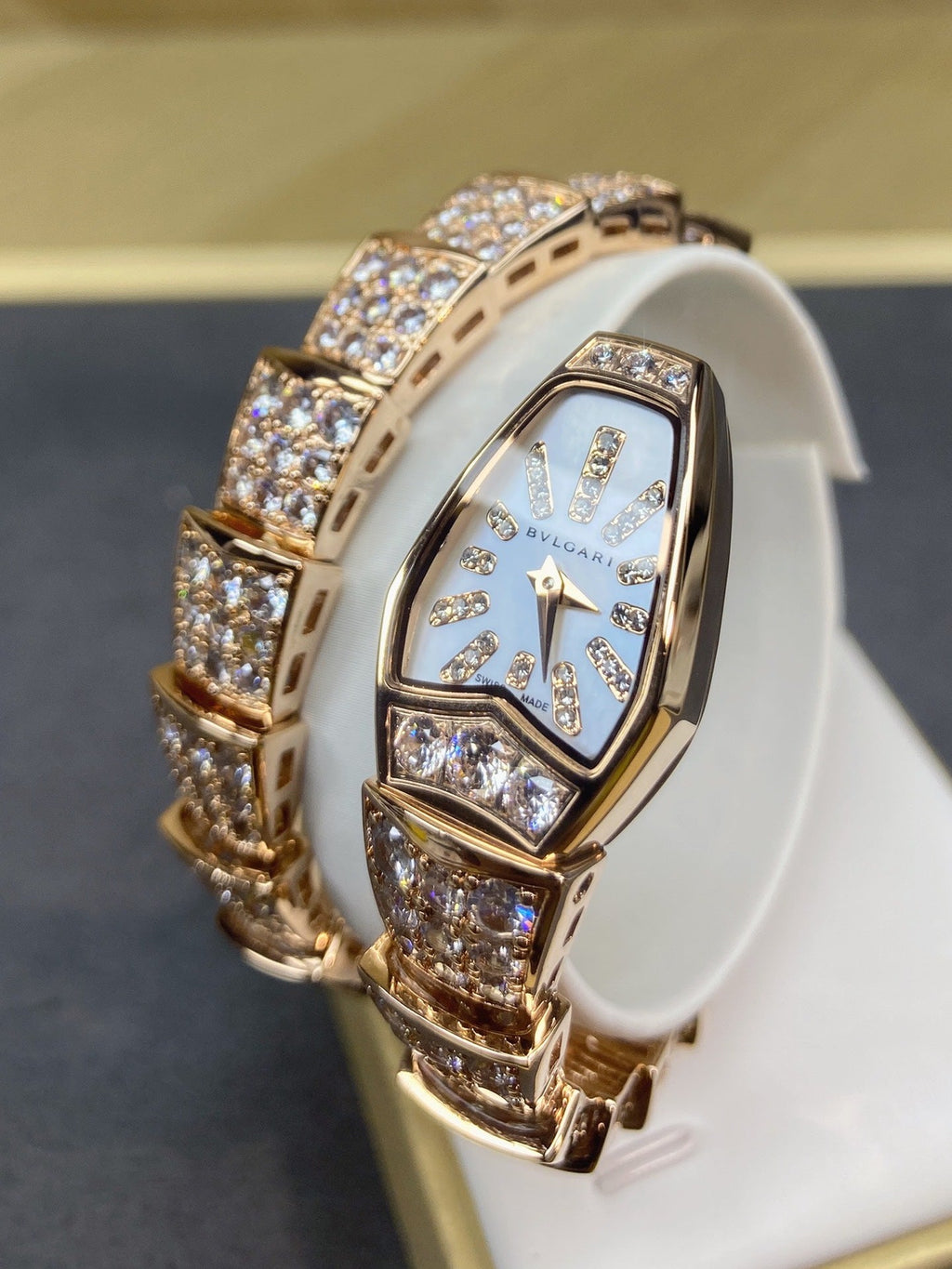 SERPENTI JEWELRY ALL ROSE GOLD WITH DIAMOND WHITE DIAL