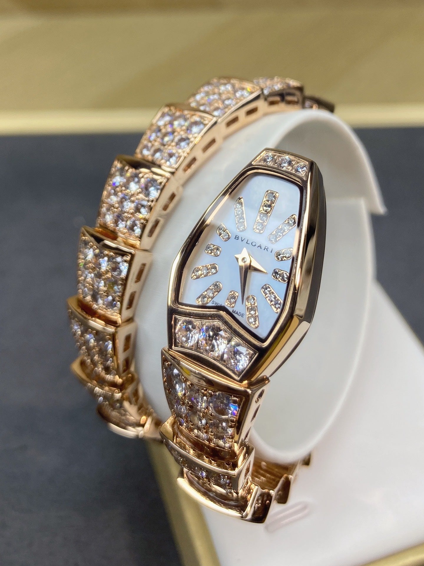 SERPENTI JEWELRY ALL ROSE GOLD WITH DIAMOND WHITE DIAL