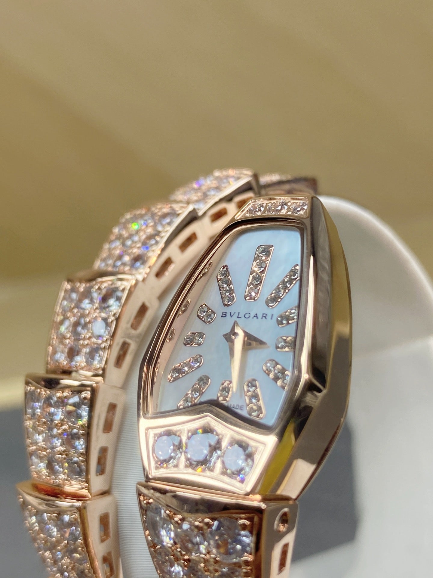SERPENTI JEWELRY ALL ROSE GOLD WITH DIAMOND WHITE DIAL