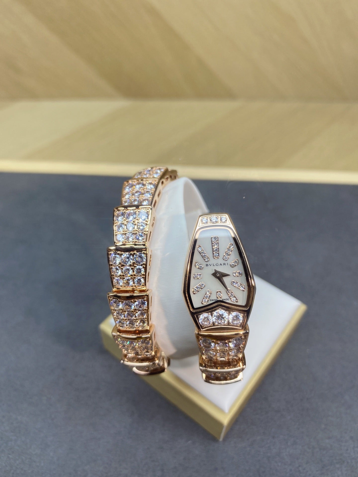 SERPENTI JEWELRY ALL ROSE GOLD WITH DIAMOND WHITE DIAL