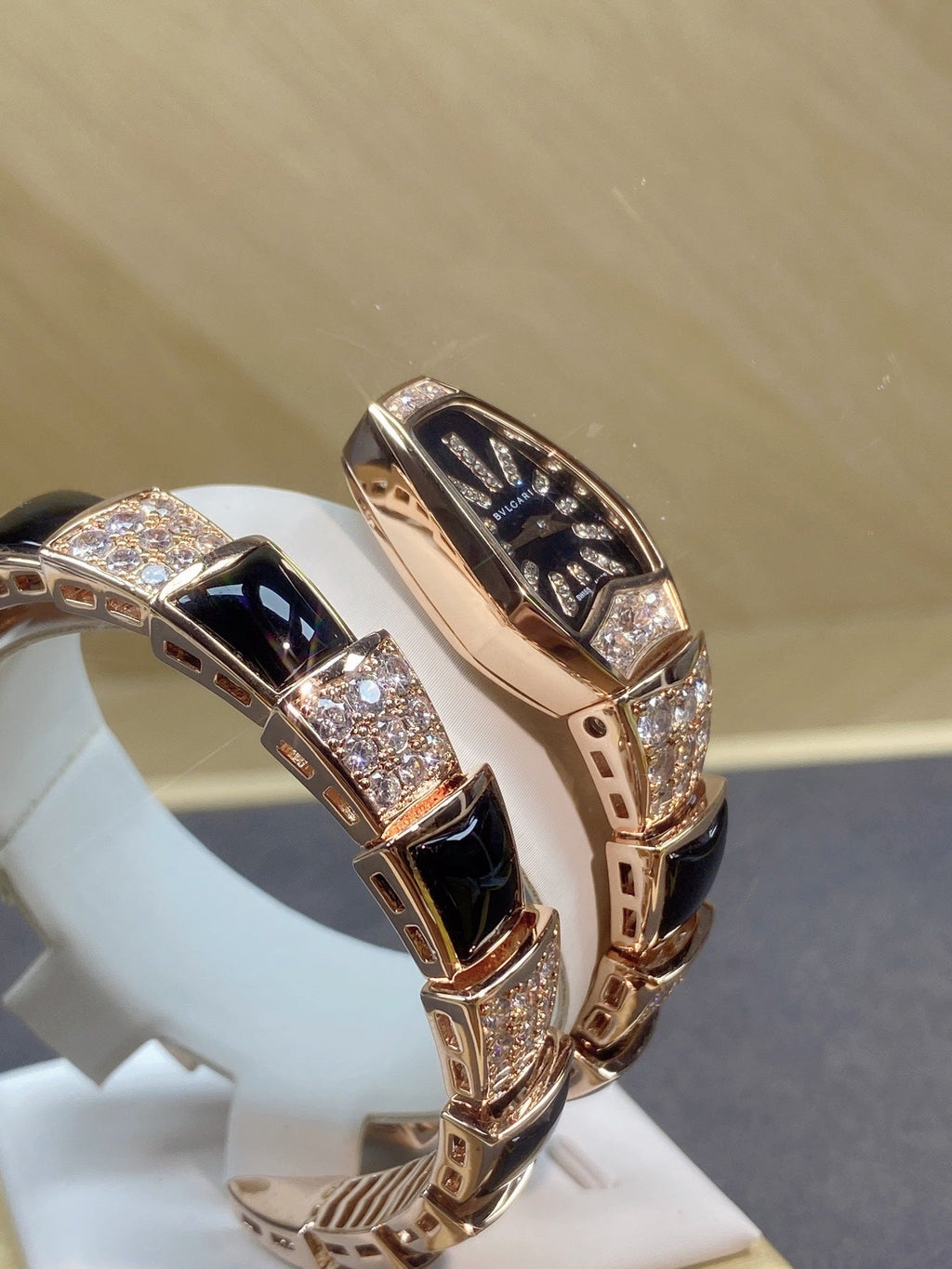 SERPENTI JEWELRY ROSE GOLD WITH DIAMOND CASE BLACK DIAL
