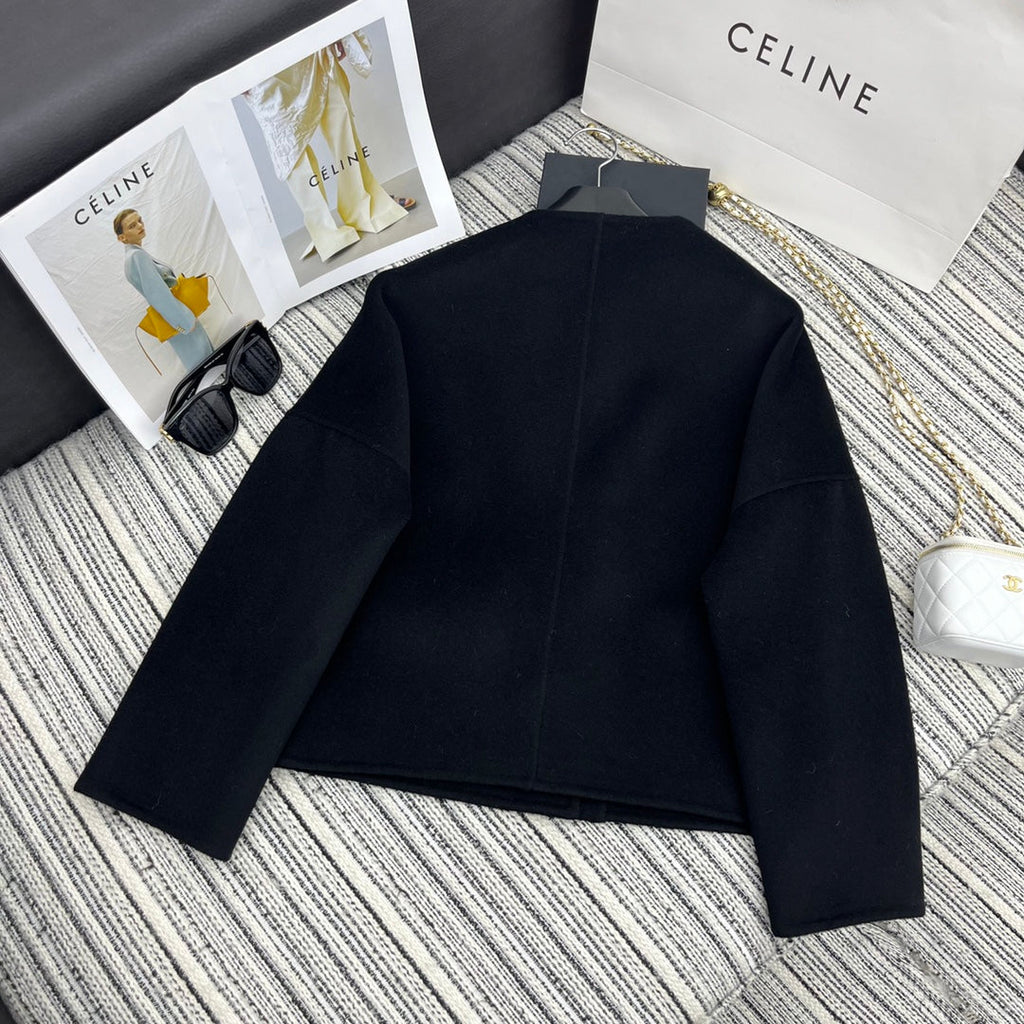 HERMES 25S SHORT REVERSIBLE CASHMERE COAT 254