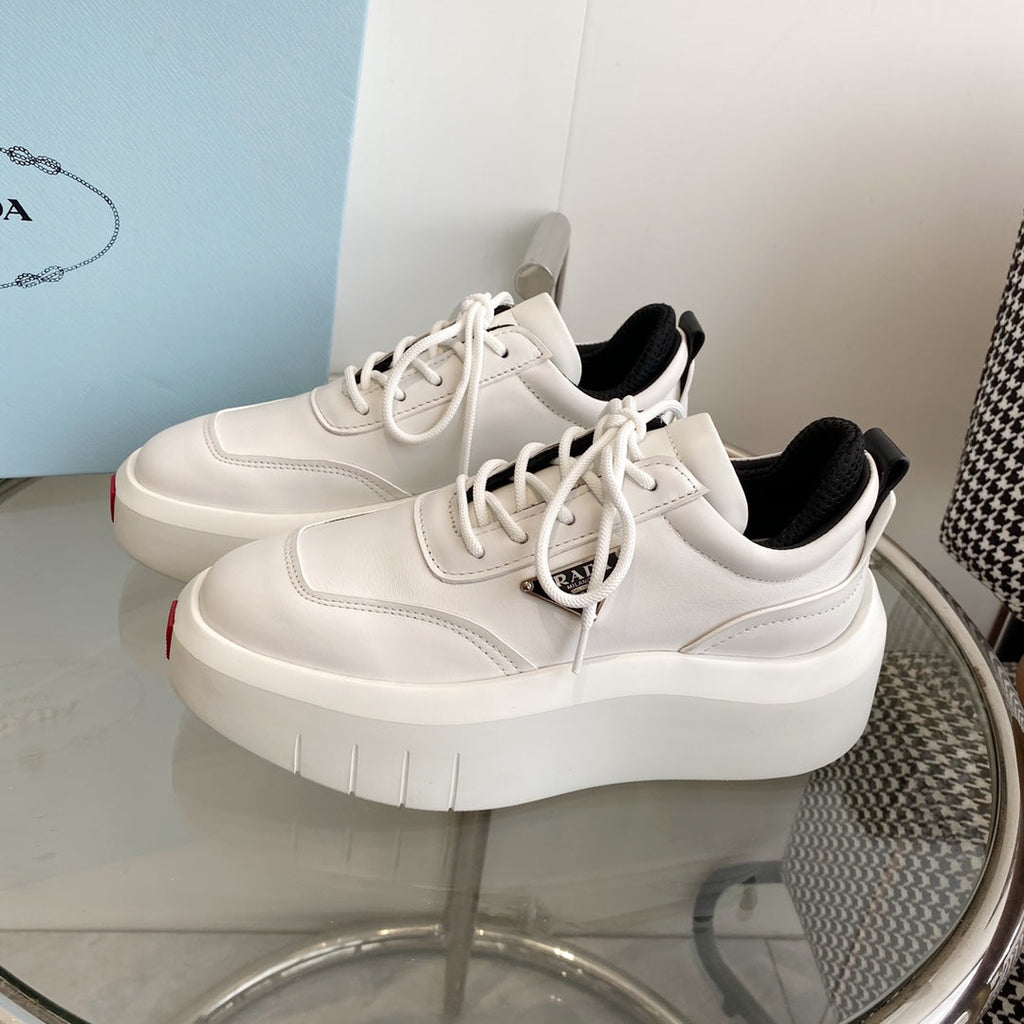 PRA THICK-SOLE SNEAKERS IN CALFSKIN