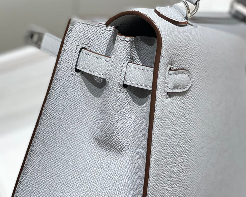 KELLY 25CM IN GRIS PERLE EPSOM CALFSKIN PALLADIUM HARDWARE