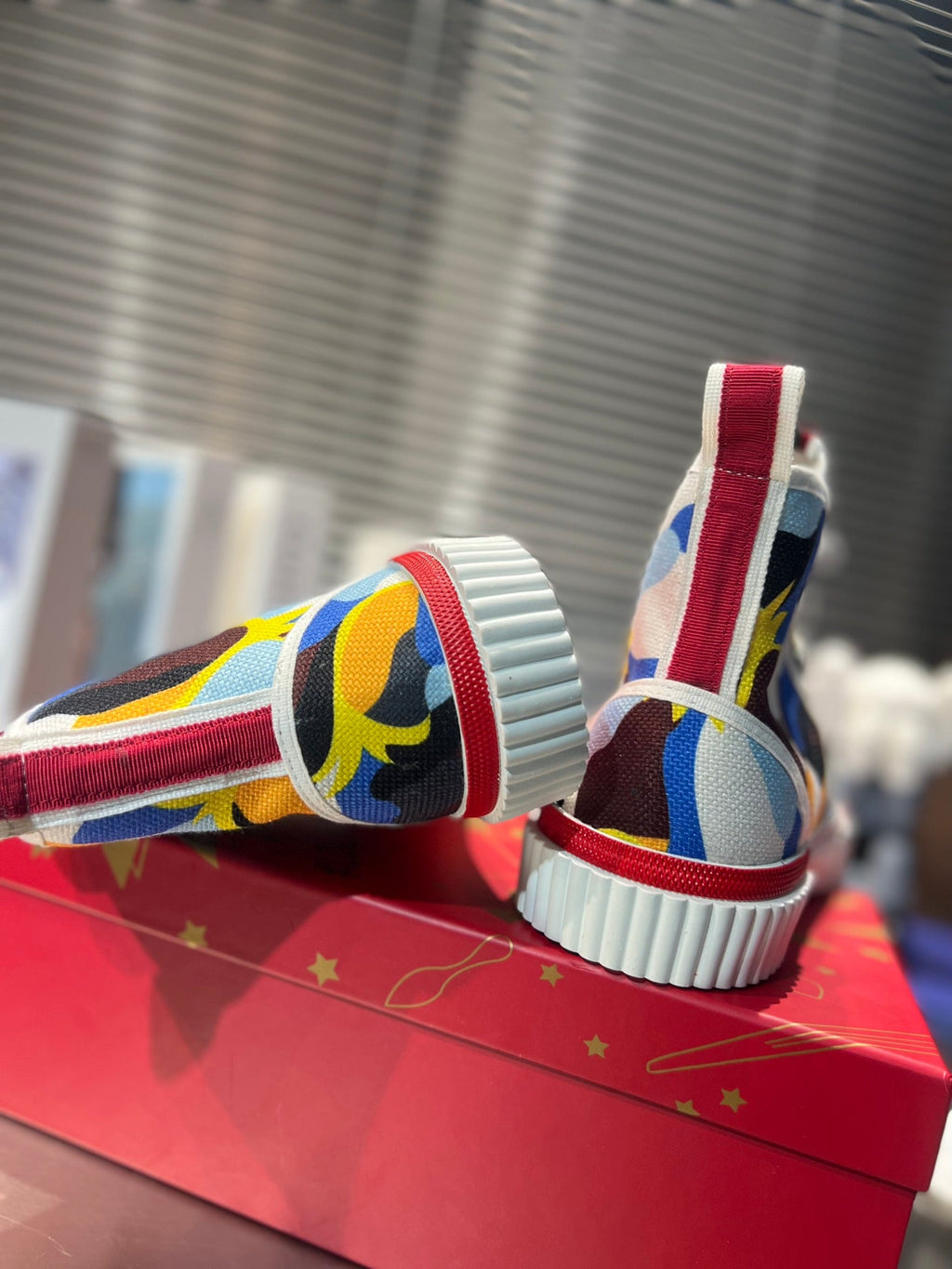 LUBOTING PEDRO HIGH-TOP SNEAKERS IN COLORFUL FABRIC