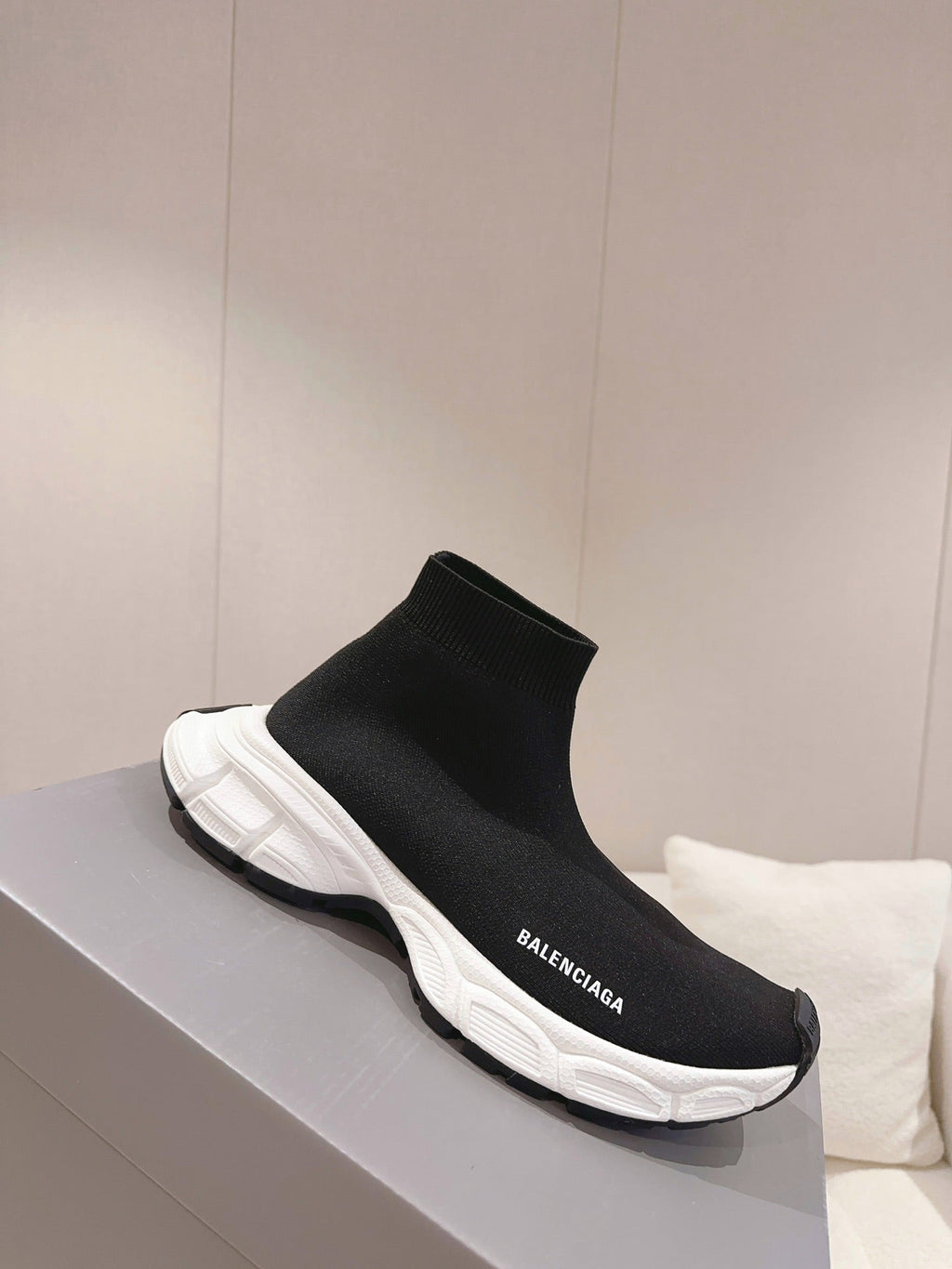 BALENCIAGA 25S SPEED TRAINER SNEAKERS 55 MM IN BLACK KNIT STYLE 5