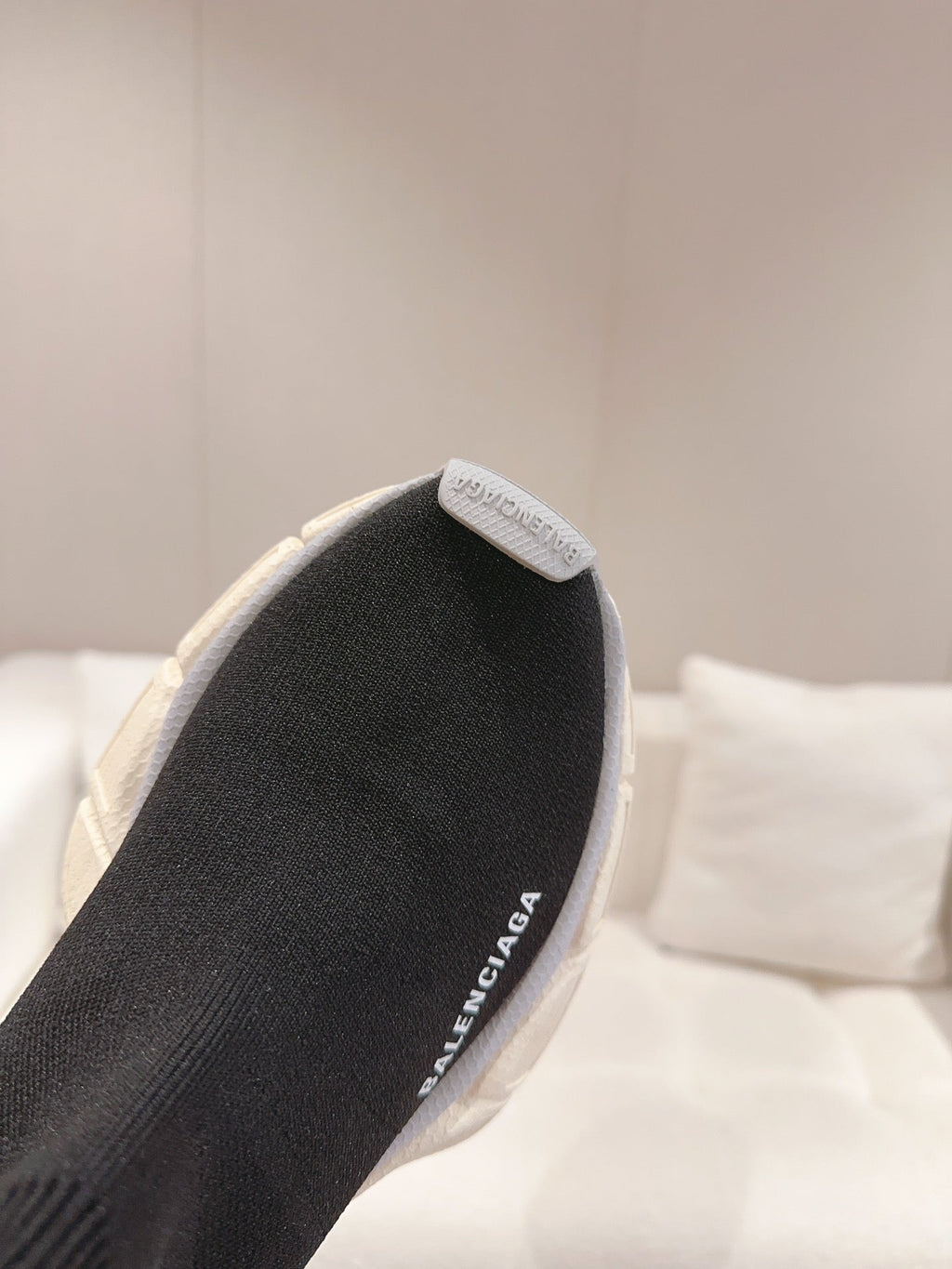 BALENCIAGA 25S SPEED TRAINER SNEAKERS 55 MM IN BLACK KNIT STYLE 4
