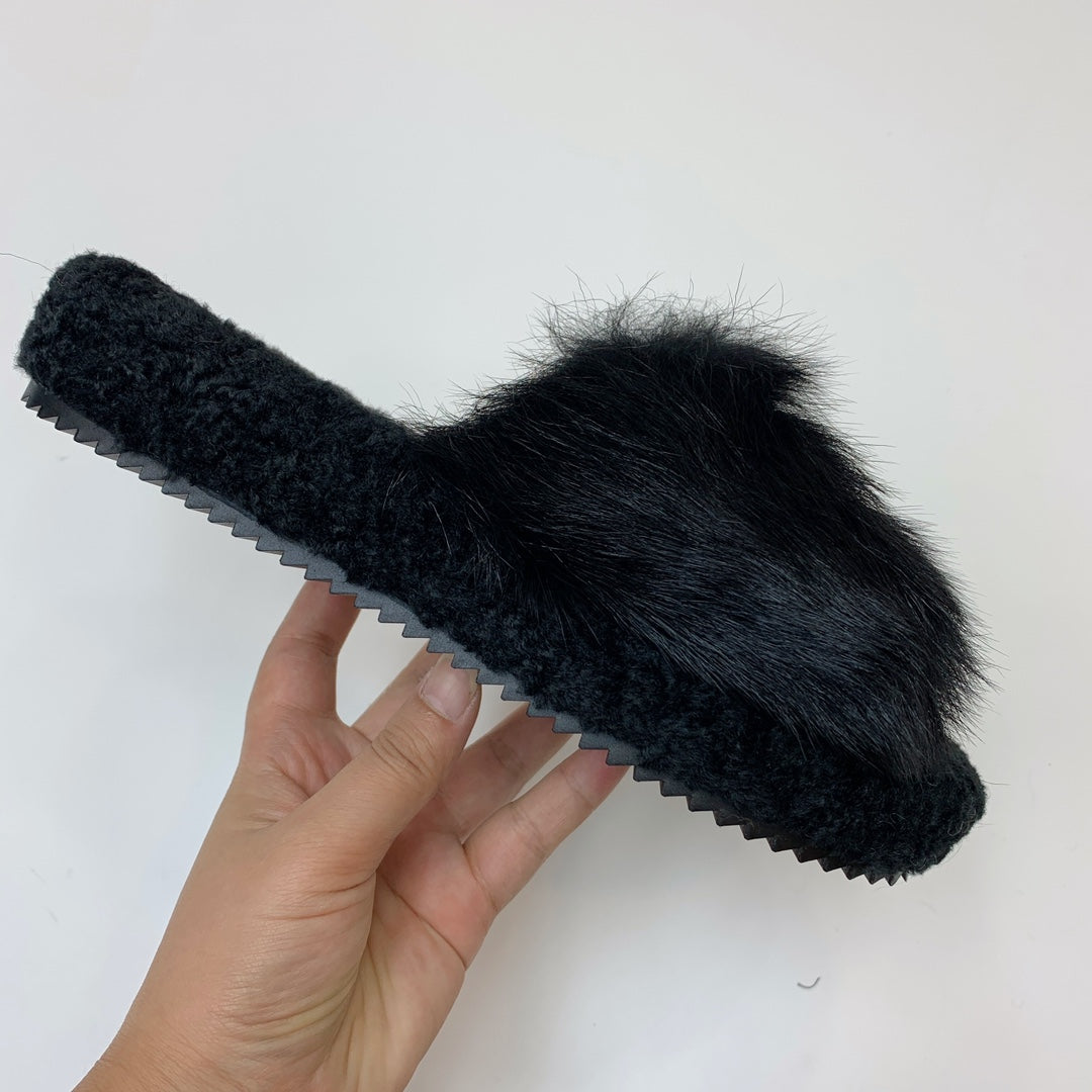 CELINE 26S SANDALS IN BLACK WOOL