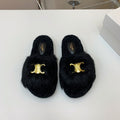 CELINE 26S SANDALS IN BLACK WOOL