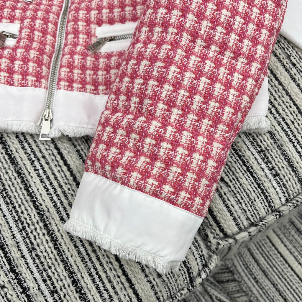 MONCLER 25S TWEED DOWN HOODED JACKET 255