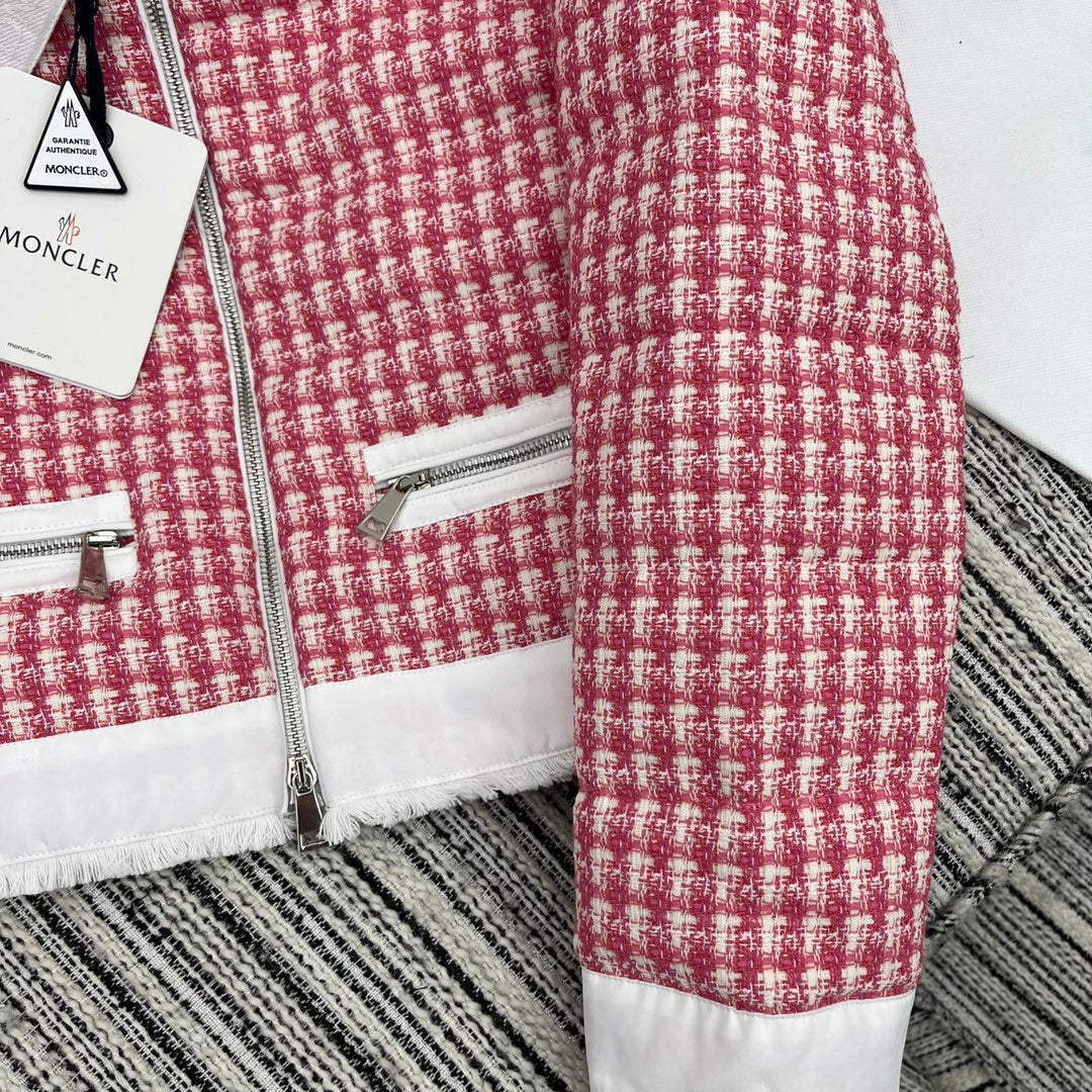 MONCLER 25S TWEED DOWN HOODED JACKET 255