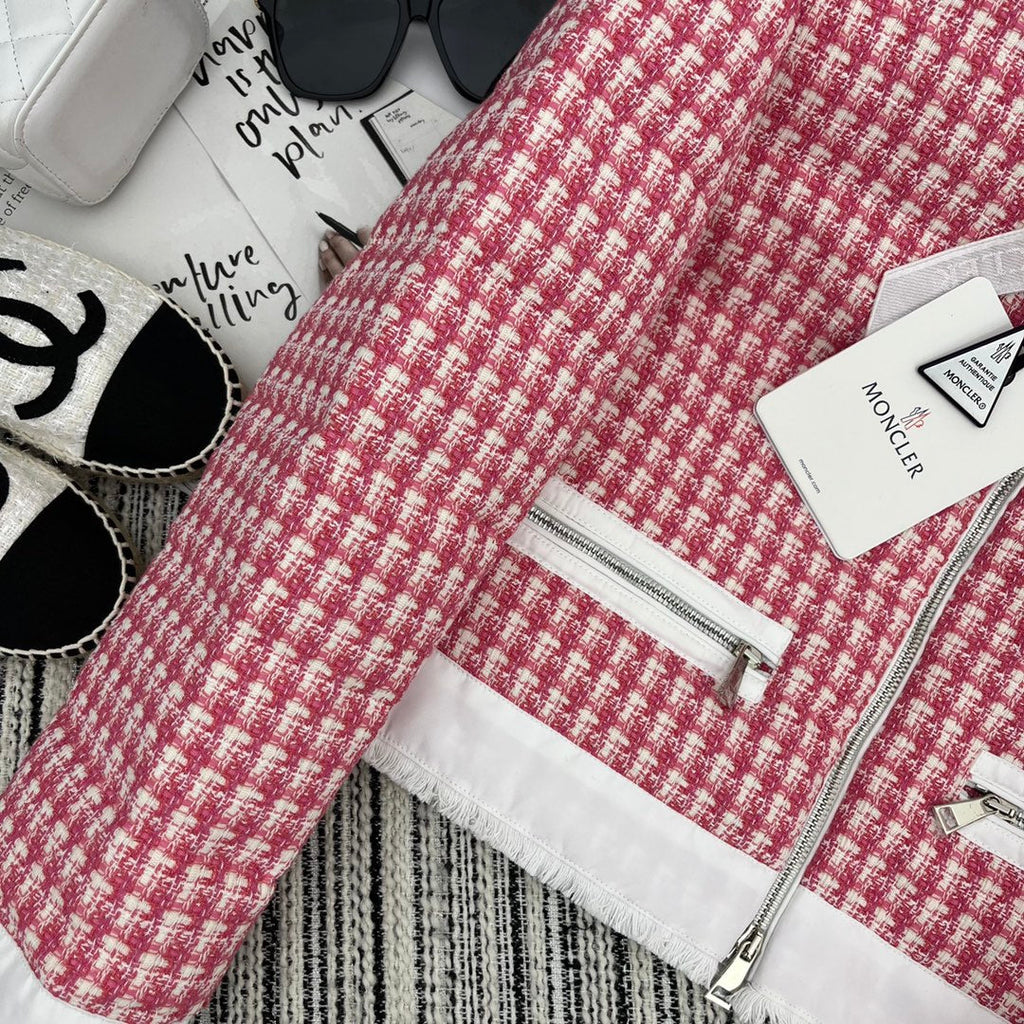 MONCLER 25S TWEED DOWN HOODED JACKET 255