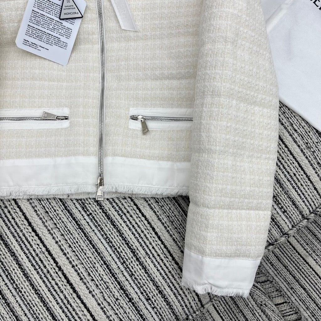 MONCLER 25S TWEED DOWN HOODED JACKET 256