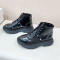 MCQUEEN LEATHER ANKLE BOOT IN BLACK LAMBSKIN