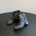 MIUMIU 26S ANKLE BOOTS IN BLACK CALFSKIN SILVER HARDWARE