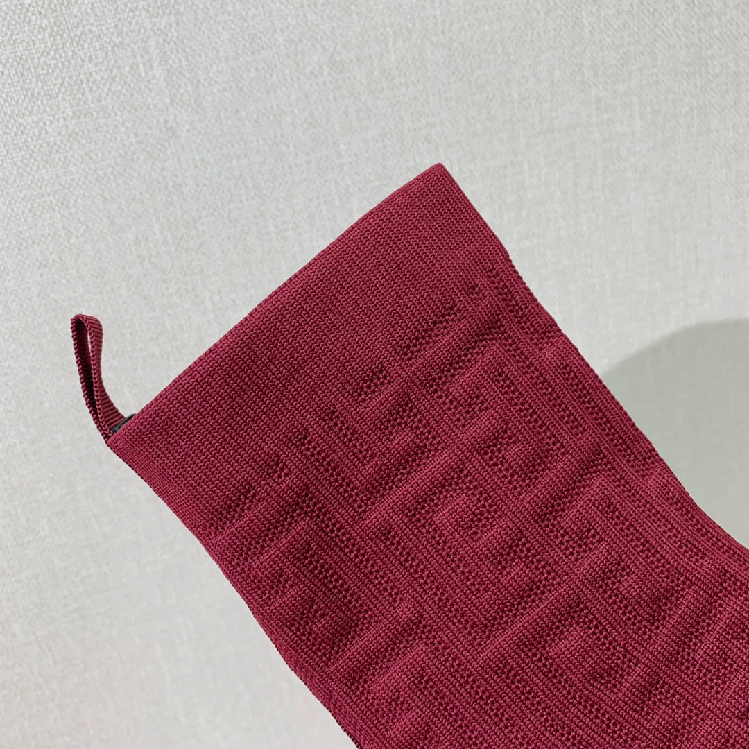 BALMAIN 26S BOOTS 95 MM IN RED FLYKNIT STYLE 8