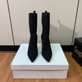 BALMAIN 26S BOOTS 95 MM IN BLACK FLYKNIT STYLE 7