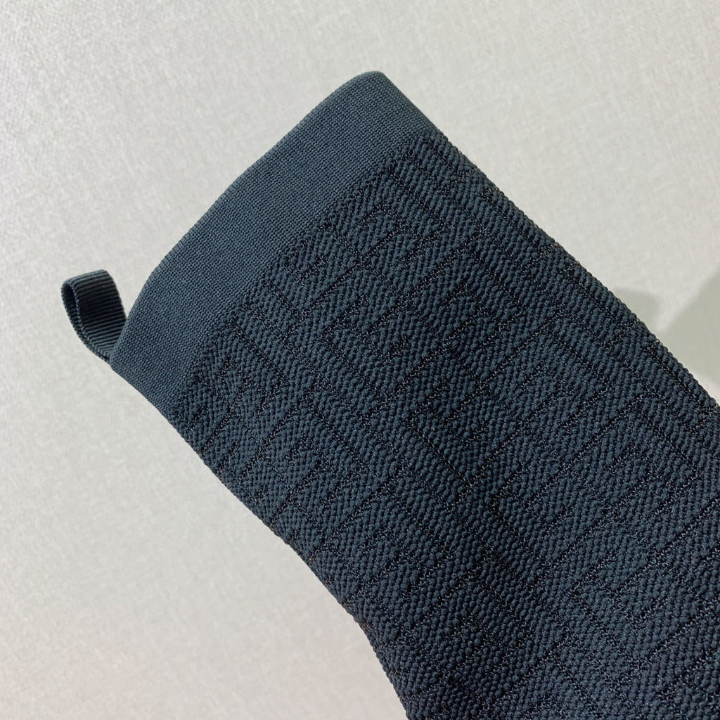 BALMAIN 26S BOOTS 95 MM IN BLACK FLYKNIT STYLE 7