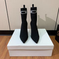BALMAIN 26S BOOTS 95 MM IN BLACK FLYKNIT STYLE 5