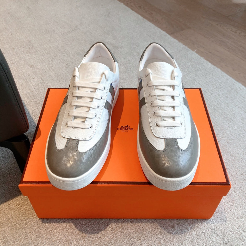 HM BOOMERANG SNEAKER WHITE AND CEDAR CALFSKIN