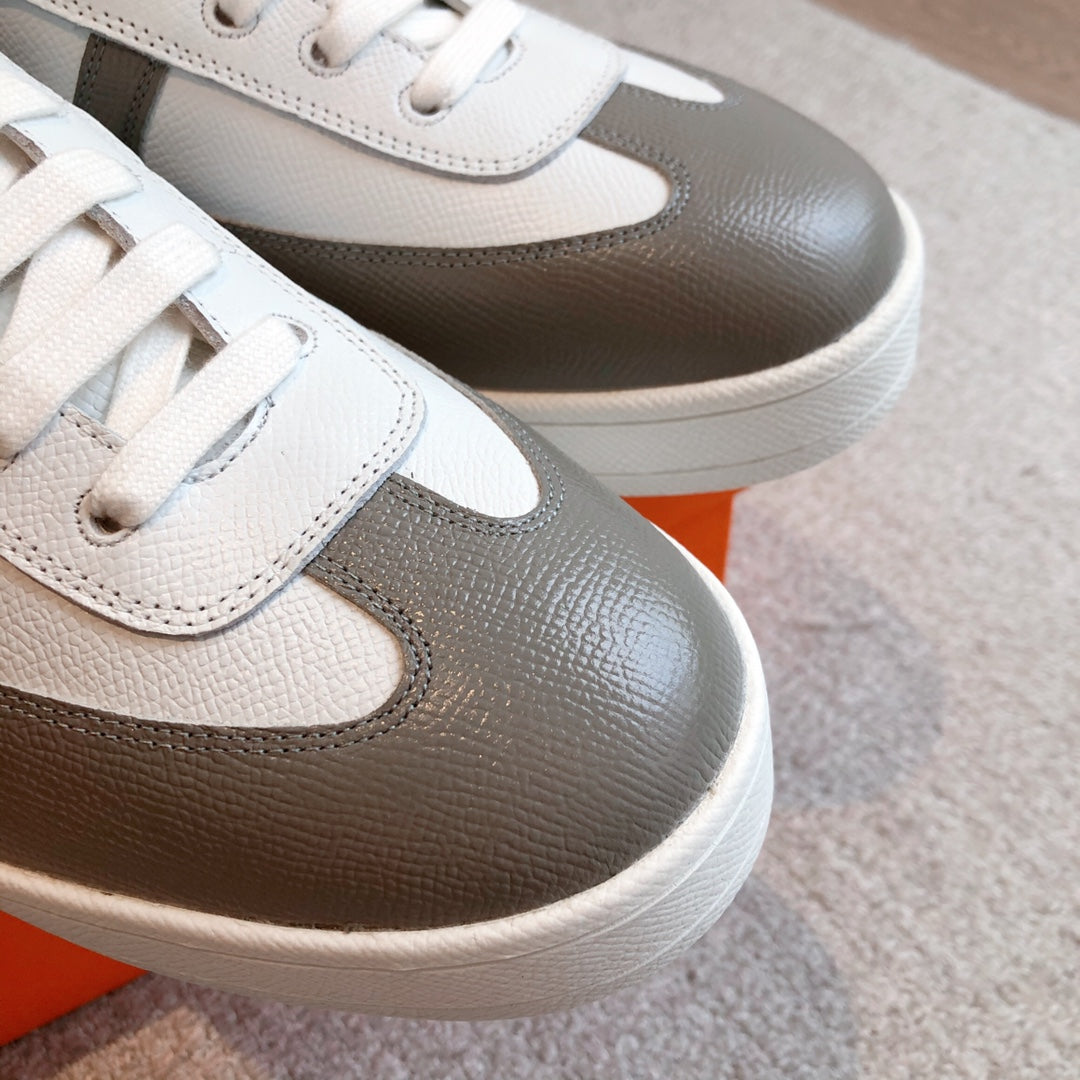 HM BOOMERANG SNEAKER WHITE AND CEDAR CALFSKIN