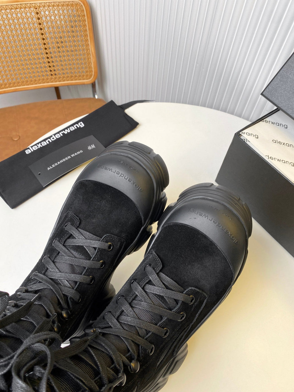 STORM COMBINATION 8 CM BOOTS IN BLACK SUEDE AND SHEEPSKIN