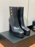 BALMAIN 26S ANKLE BOOTS 100 MM IN BLACK CALFSKIN