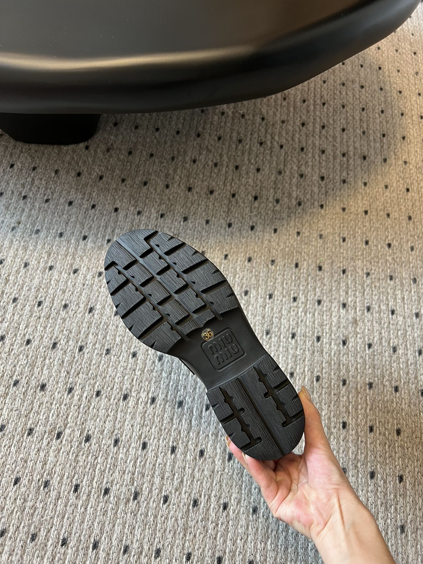 MIUMIU 26S LOAFERS IN BLACK BRUSHED CALFSKIN