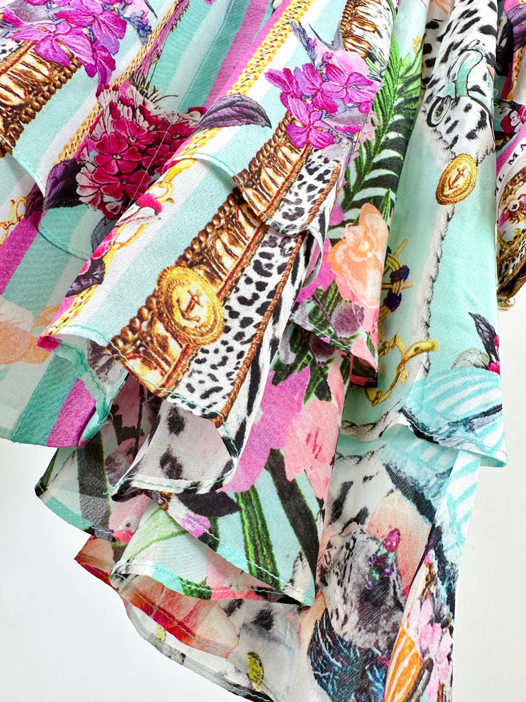 CAMILLA PRINTED SILK LONG-SLEEVE MINI DRESS 270346